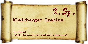 Kleinberger Szabina névjegykártya